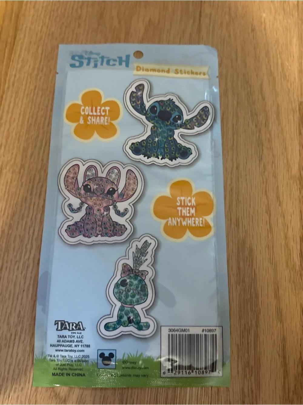 Disney Stitch Sparkle Sticker Trio NEW Diamond Angel